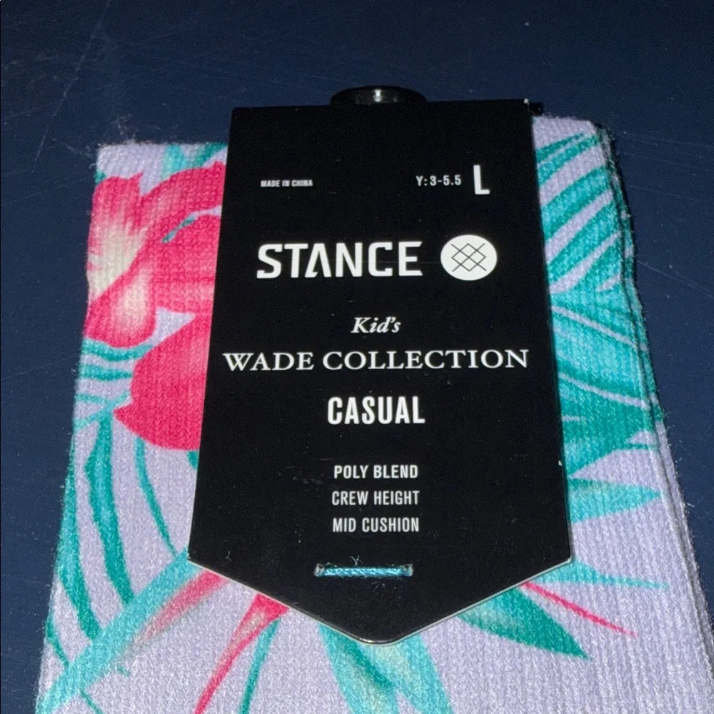 Stance Tropical Floral Crew Socks - Pink and Teal